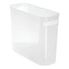 MDesign Plastic Small 1.5 Gallon/5.7 Liter Trash Can, Built-In Handles, Frost