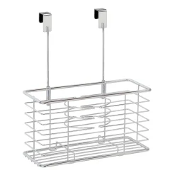 MDesign Steel Over Cabinet/Door Hair Dryer Storage Organizer Holder - Chrome