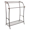 MDesign Large Metal Bathroom Towel Rack Holder & Storage Shelf, 3 Tiers - Bronze