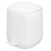 MDesign Plastic 1.3 Gallon/5 Liter Bathroom Garbage Can, Removable Liner, White