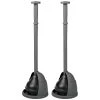 MDesign Plastic Freestanding Toilet Plunger/Storage Cover Set, 2 Pack, Dark Gray