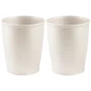 MDesign Plastic Round Small 1.6 Gallon Trash Can Wastebasket - 2 Pack - Cream
