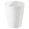 MDesign Small Round Bathroom 1.25 Gallon Trash Can Wastebasket, 2 Pack, White