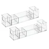 MDesign Plastic Divided Medicine Storage Organizer Bin - 2 Pack -Clear