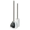 MDesign Freestanding Bathroom Toilet Bowl Brush, Plunger Set - Gray/Brushed