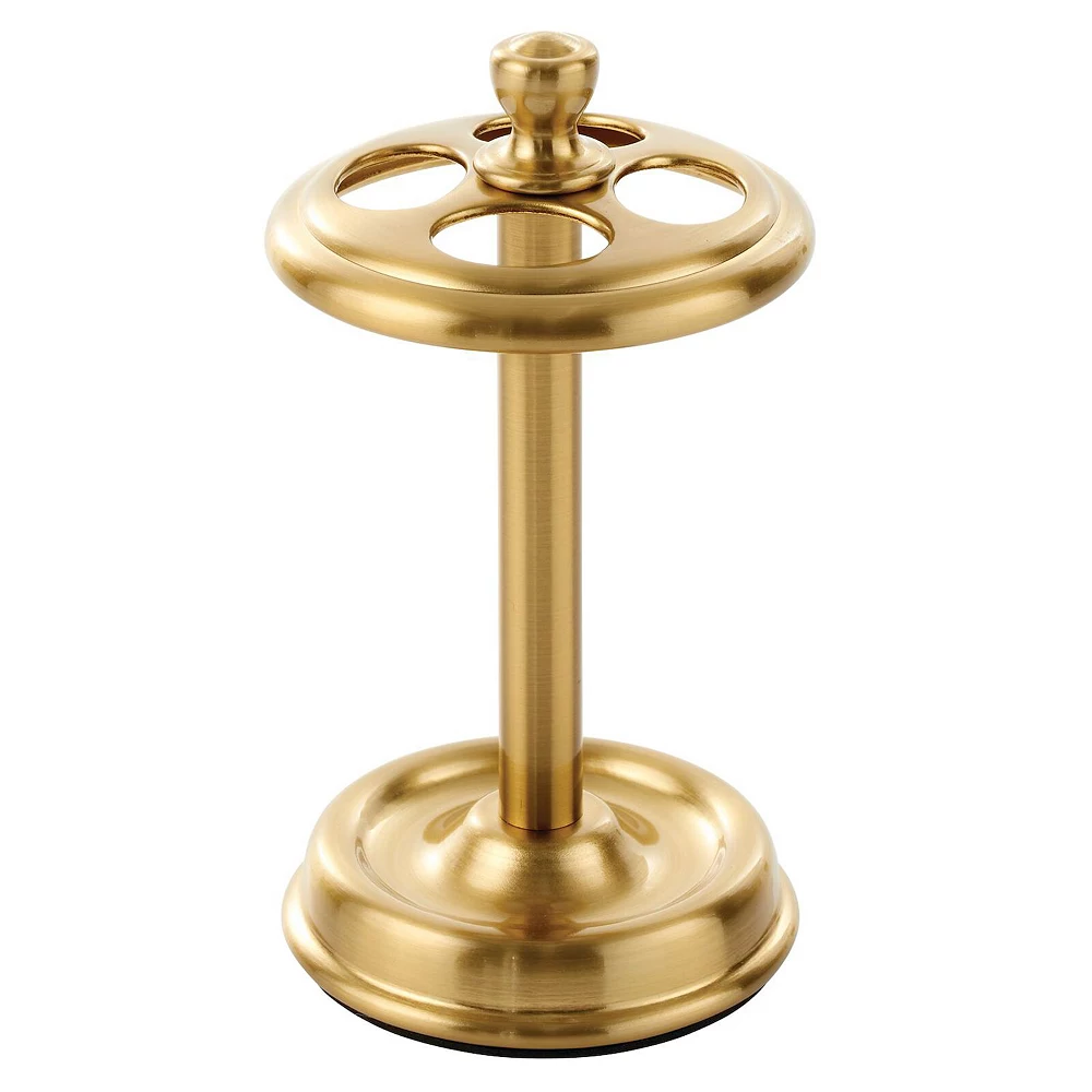 MDesign CompactToothbrush Stand For Bathroom - 4 Compartments - White - Image 2