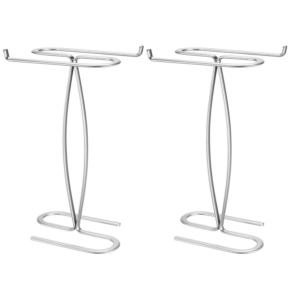 MDesign Metal Hand Towel Holder Stand For Bath Vanity Countertop, 2 Pack - Satin