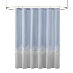 Madison Park Vera Transitional Pieced & Embroidered Shower Curtain