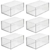 MDesign Small Bathroom Storage Organizer Bin For Counter, Sink - 6 Pack, Clear