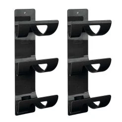 MDesign Plastic Bathroom Wall Mounted Towel Rack Organizer Holder, 2 Pack