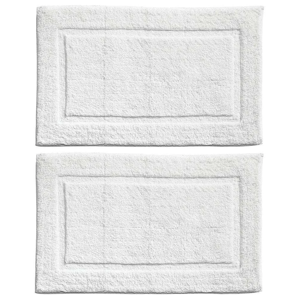 MDesign Soft Cotton Spa Mat Rug For Bathroom - 2 Pack 1 MDesign Soft Cotton Spa Mat Rug For Bathroom - 2 Pack