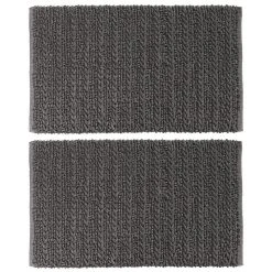 MDesign Cotton Non-Slip Soft Bathroom Rug, Absorbent Bath Mat - 2 Pack