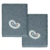 Linum Home Textiles Turkish Cotton Mackenzie 2-piece Embellished Washcloth Set
