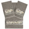 Linum Home Textiles Turkish Cotton Mackenzie 3-piece Embellished Towel Set