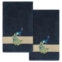 Linum Home Textiles Turkish Cotton Penelope 2-piece Embellished Bath Towel Set