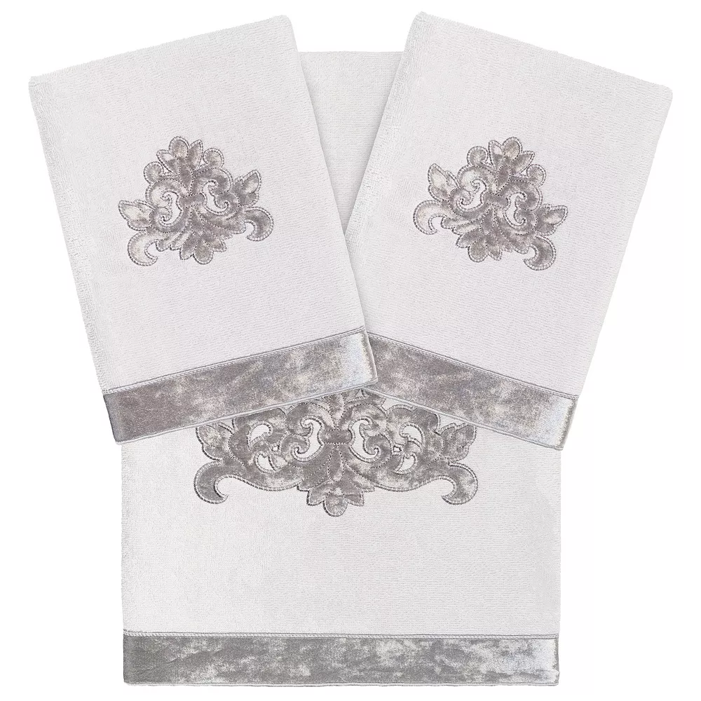 Linum Home Textiles Turkish Cotton May 3-piece Embellished Towel Set