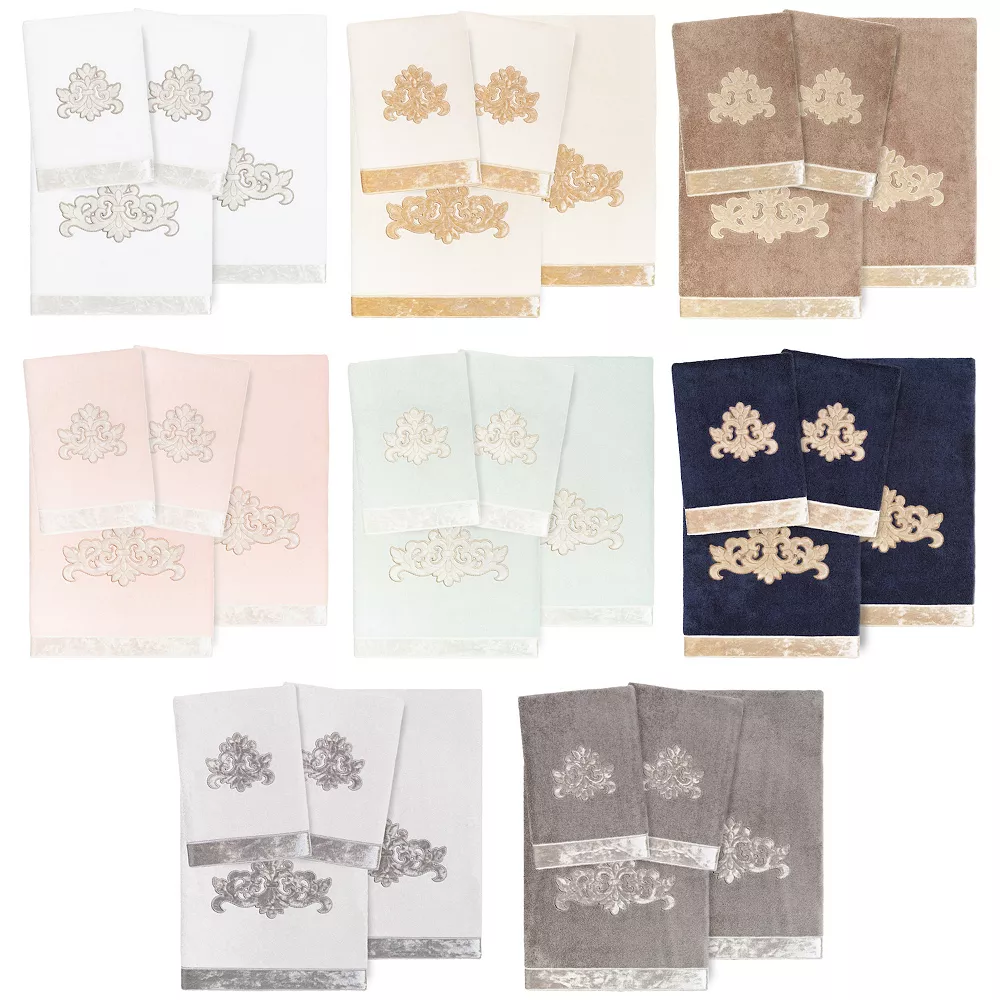 Linum Home Textiles Turkish Cotton May 4-piece Embellished Towel Set - Image 6