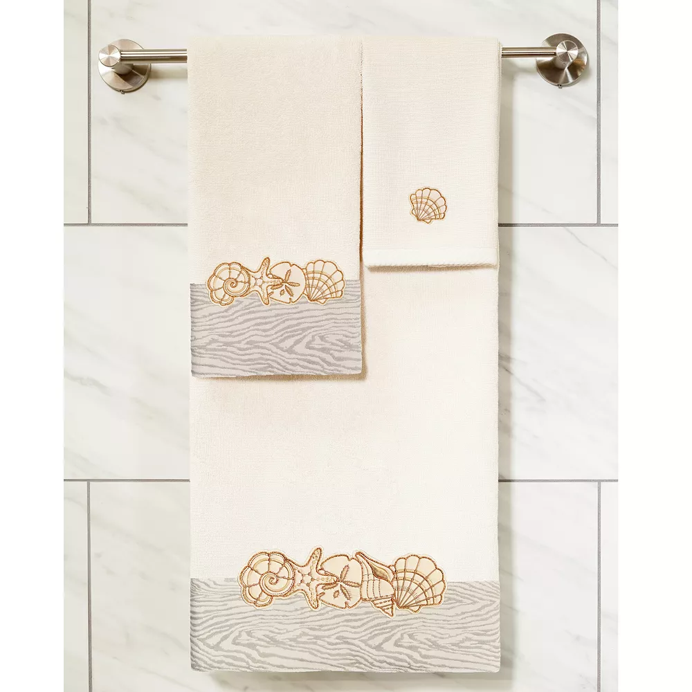 Linum Home Textiles Turkish Cotton Shell Row 3-piece Embellished Towel Set - Image 6