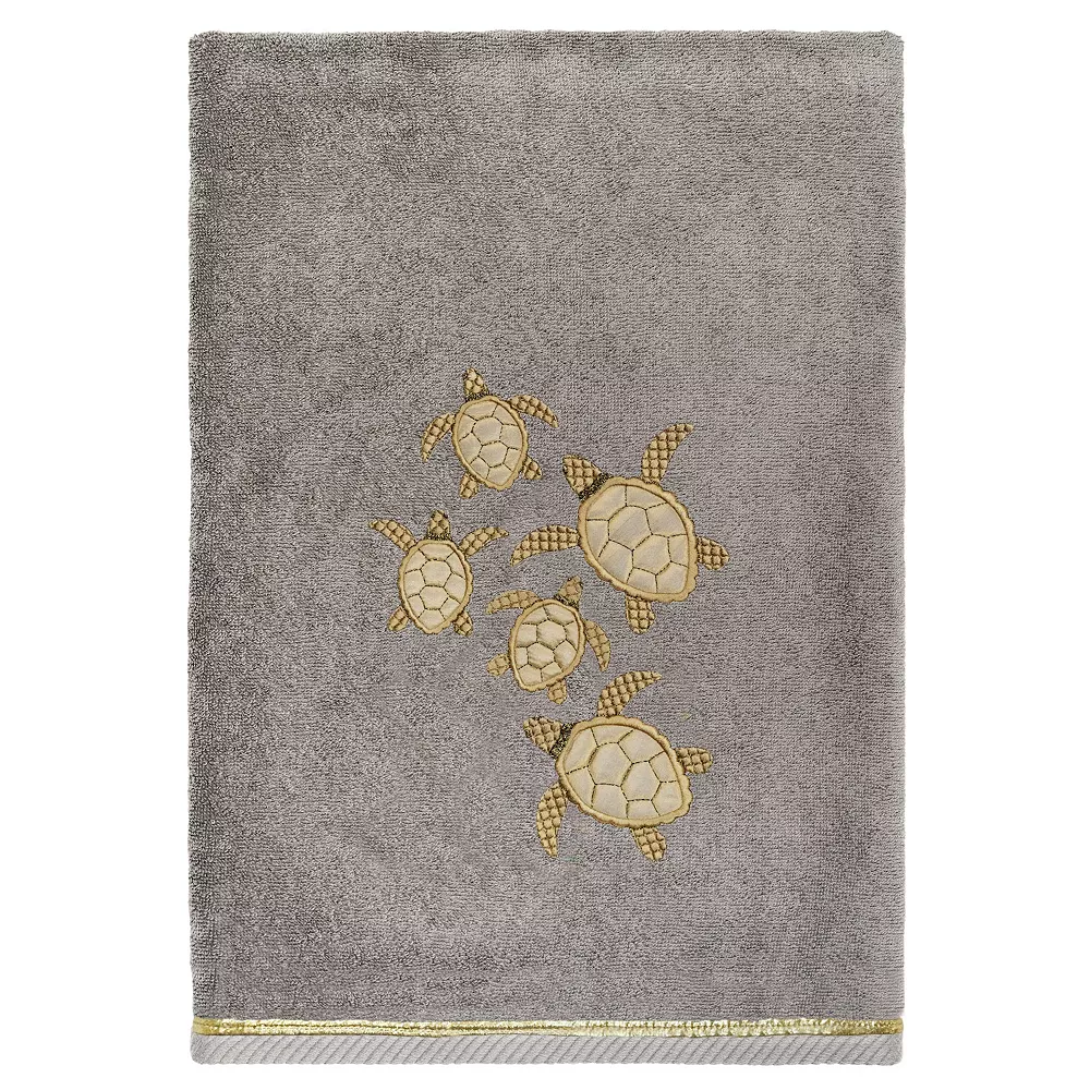 Linum Home Textiles Turkish Cotton Tortuga 2-piece Embellished Bath Towel Set - Image 2