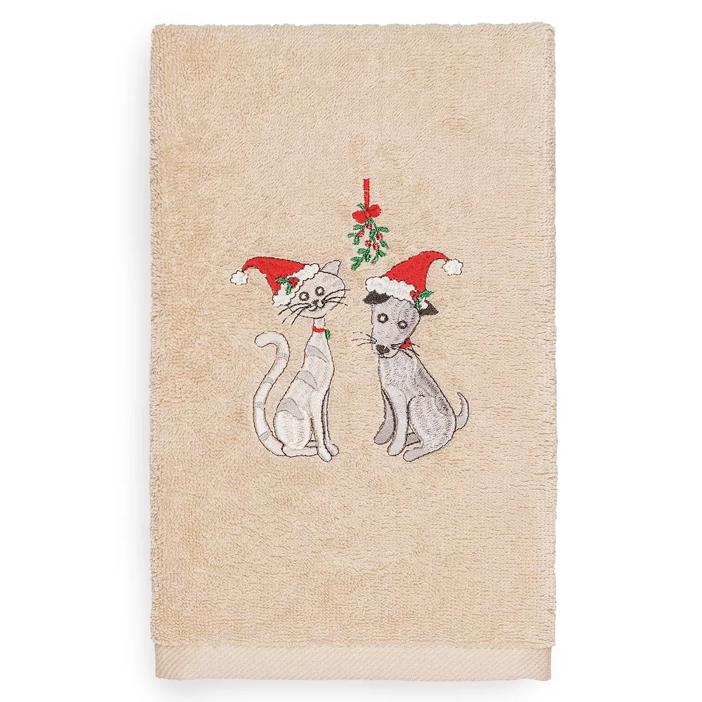 Linum Home Textiles Christmas Cute Couple Embroidered Luxury Turkish Cotton Hand Towel