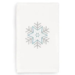 Linum Home Textiles Christmas Crystal Embroidered Luxury Turkish Cotton Hand Towel