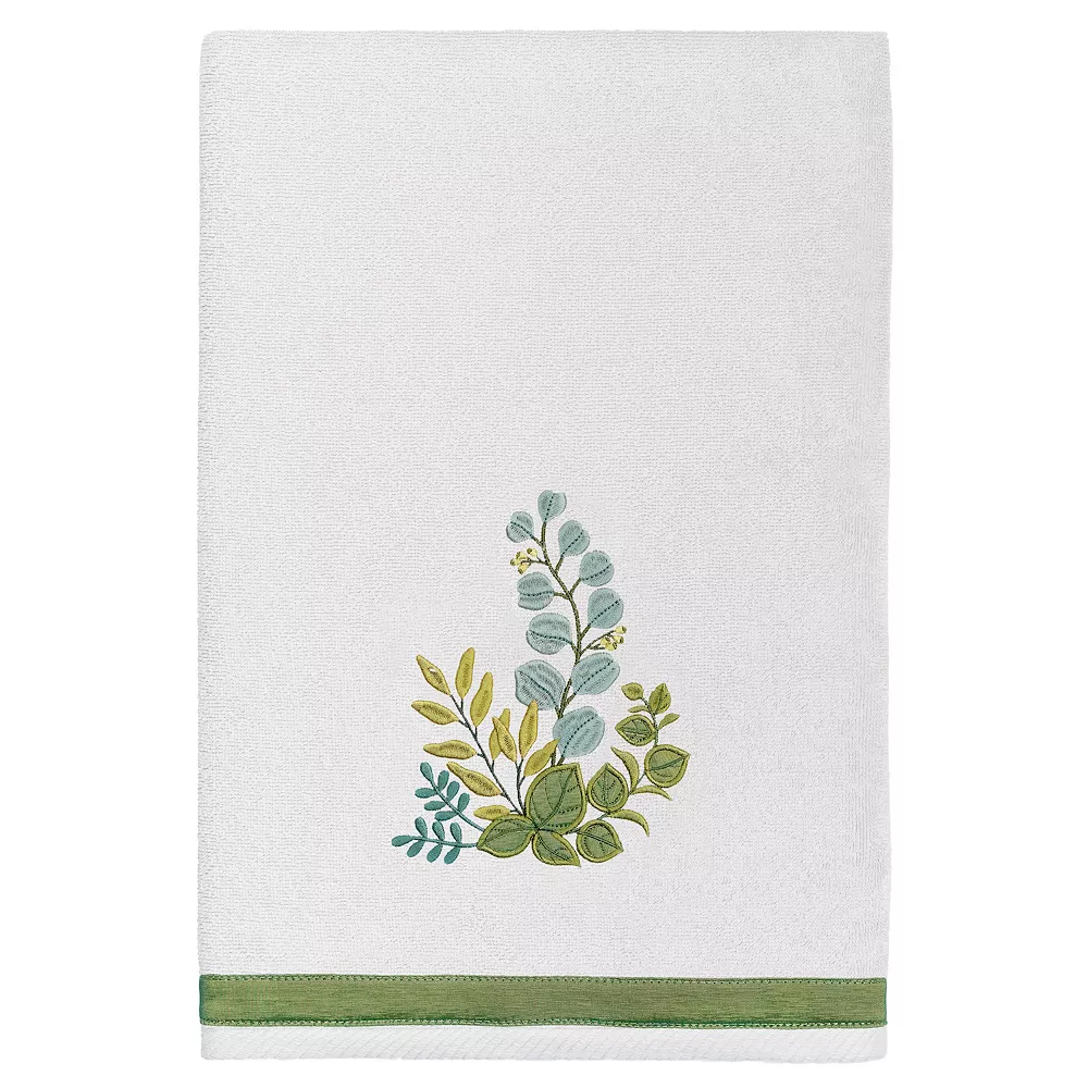 Linum Home Textiles Turkish Cotton Botanica 2-piece Embellished Bath Towel Set - Image 2
