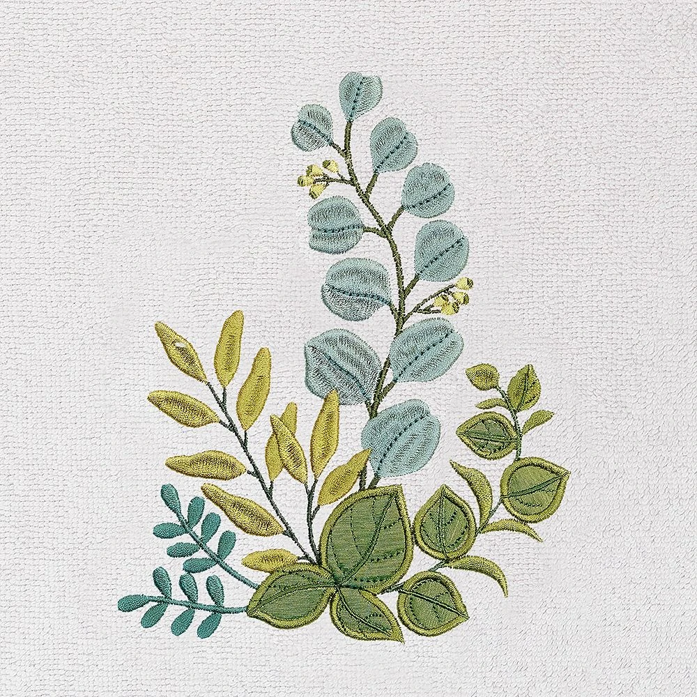 Linum Home Textiles Turkish Cotton Botanica 2-piece Embellished Bath Towel Set - Image 3