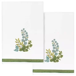 Linum Home Textiles Turkish Cotton Botanica 2-piece Embellished Bath Towel Set