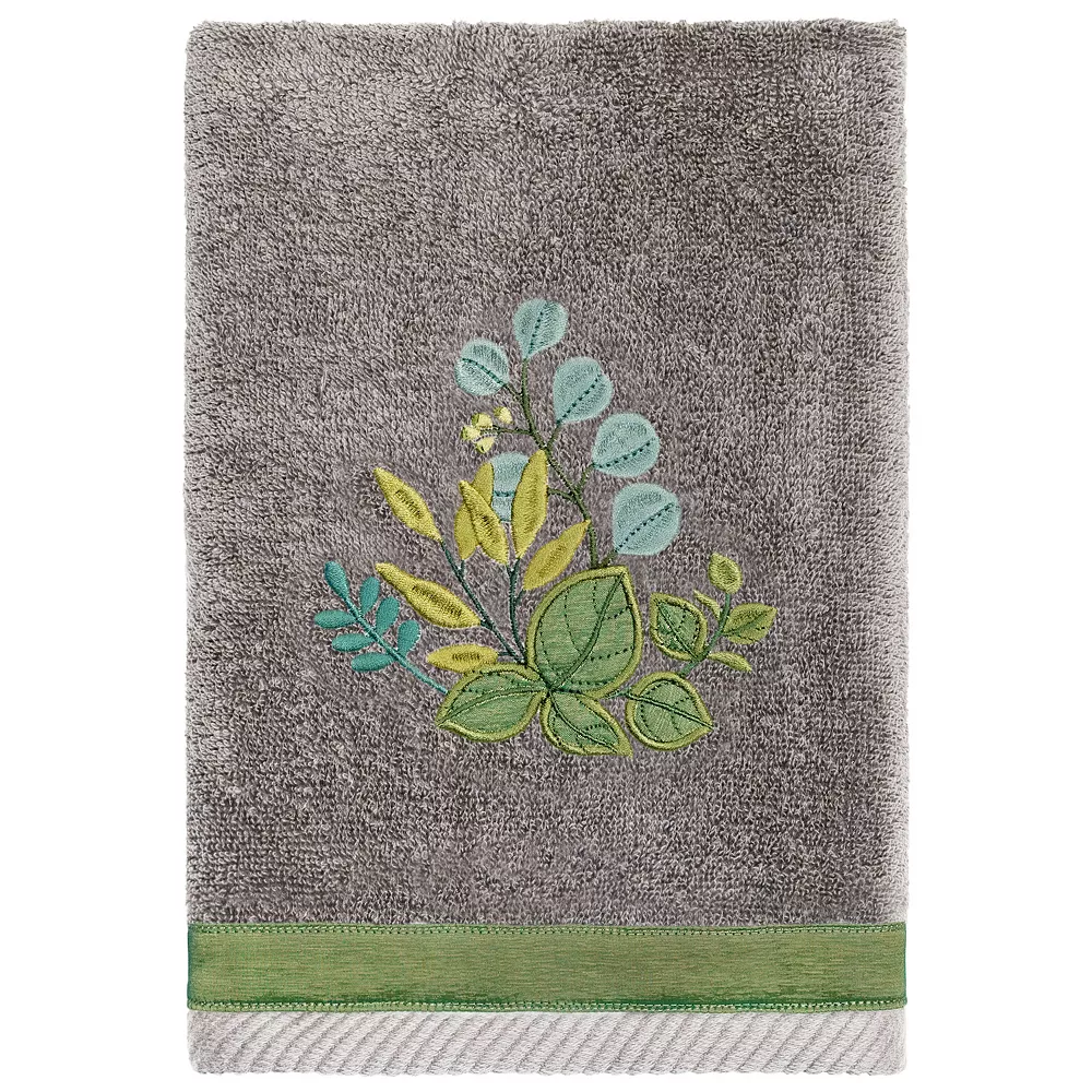 Linum Home Textiles Turkish Cotton Botanica 2-piece Embellished Hand Towel Set - Image 2
