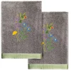 Linum Home Textiles Turkish Cotton Hada 2-piece Embellished Hand Towel Set