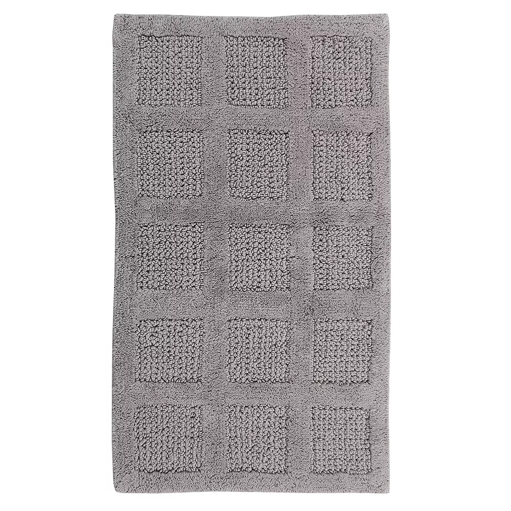 Knightsbridge Square Honeycomb 100% Cotton Reversible Bath Rug