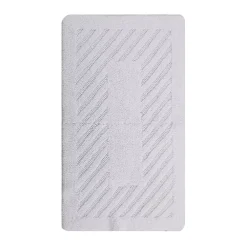 Knightsbridge Diagonal Racetrack 100% Cotton Reversible Bath Rug